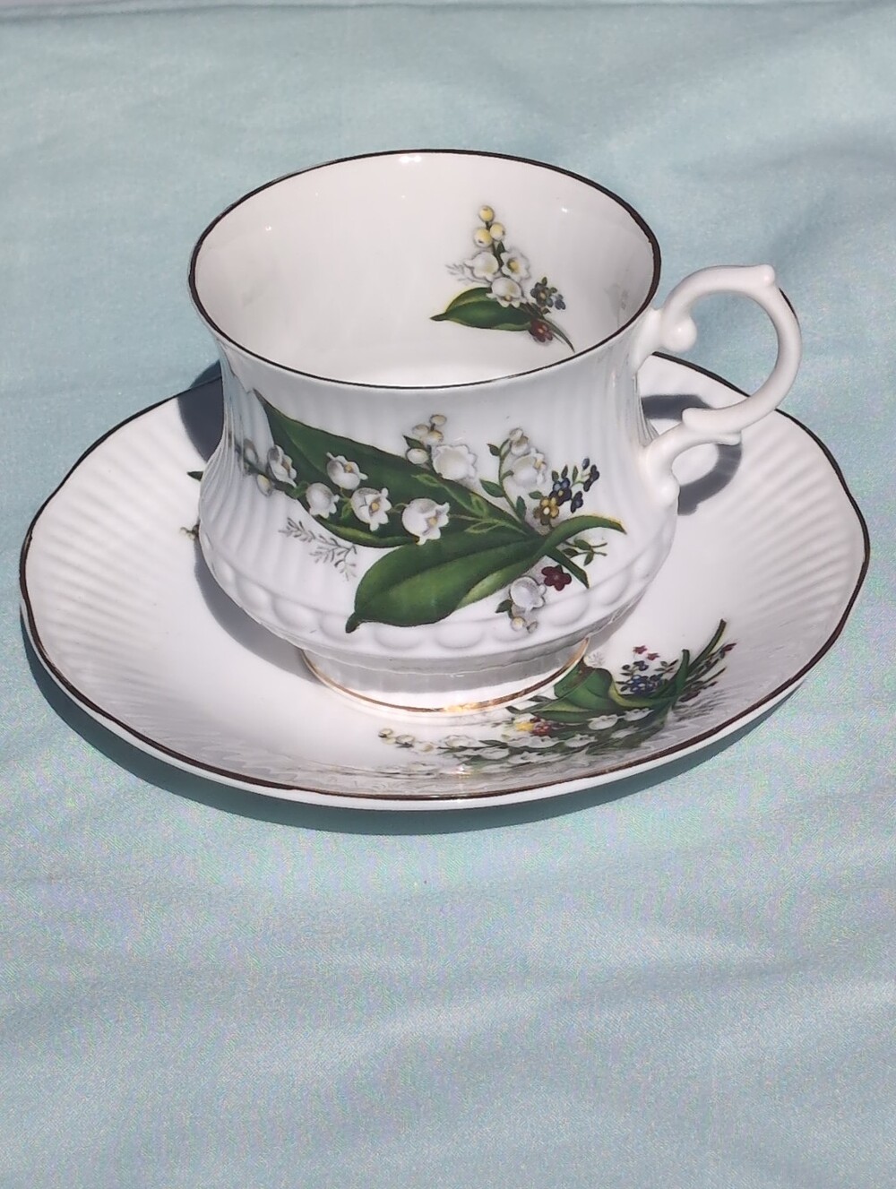 Vintage 'lily Of The Valley' Fine Bone China Tea Cup + Saucer. Made In England